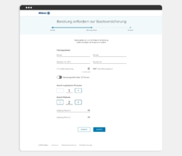 Bild zeigt einen Screenshot eines digitalen Tools zur Validierung des Vorsorge Verhaltens. Man sieht ein Formular, in dem verschiedene Daten abgefragt werden. felix hess design and photography zurich ux visual branding designer